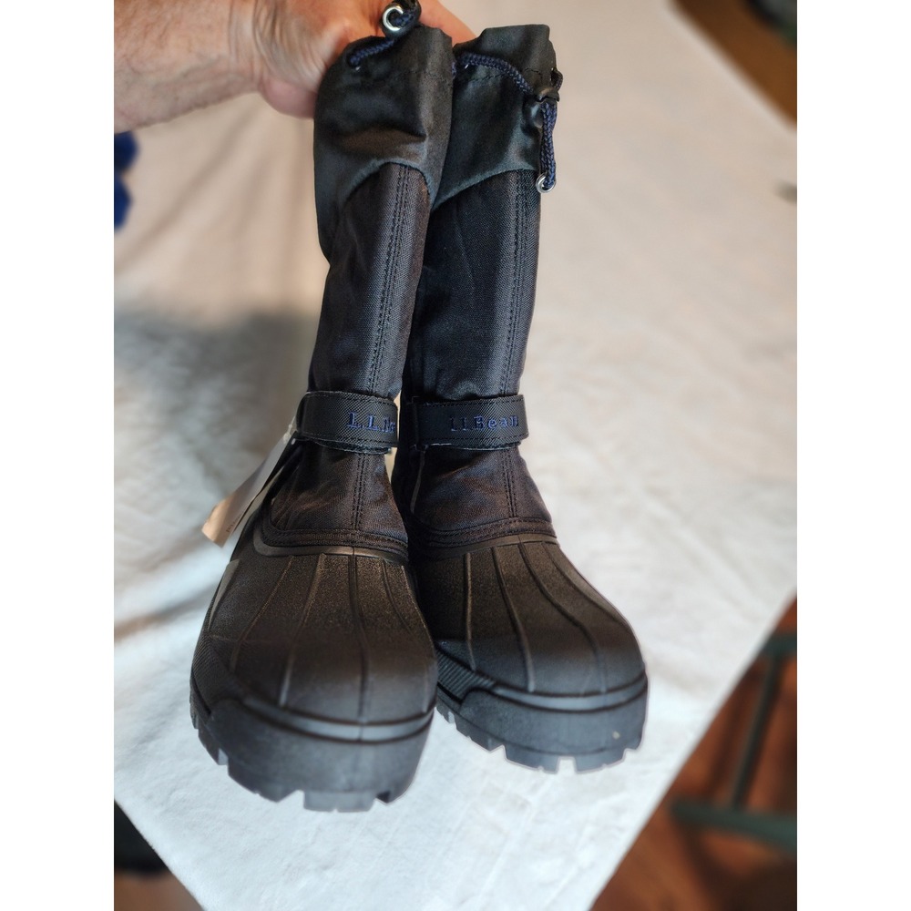 LL Bean Kids Winter Snow‎ Boots Black Purple Insulated Waterproof Size 6